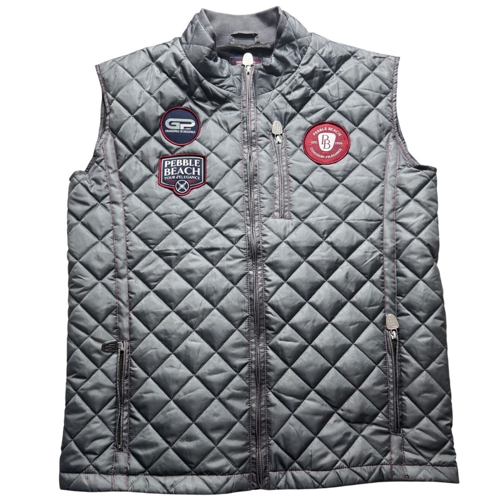 Grandprix Originals Pebble Beach Concours d'Elegance Quilted Vest Gray Mens 2XL